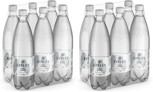 Kinley Tonic Water, Acqua Tonica con note di Limone, Lime e Lemongrass, Adatta alla Mixology, Per Drink Rinfrescanti e dal Sapore Inconfondibile, Bevanda Analcolica - 6 Bottiglie da 1 L