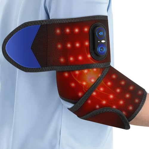 Wärmepad Ellenbogen Arm Heizkissen kabellos 108 Rotlichts (660nm) 100cm | Handmassagegerät Kabelloses mit 5000mAh akku, Hand Massager mit 3 Heizstufen 3 Timer für Arm Ellenbogen Handgelenk