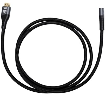 Wakects Verlängerungskabel, Aluminiumlegierung, Nylon, Geflochten, 2.2-Verlängerungskabel, 4,9 Fuß, 96 Gbit/s, 16 K, 60 Hz, 8 K, 240 Hz, HDR10 EARC für Spielekonsole, Laptop, TV-Stick