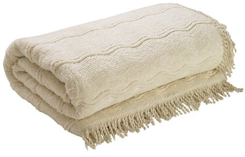 The Bettersleep Company Candlewick Bedspread Luxury Traditional Bed Throw Double Bed Natural