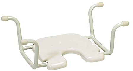 Homecraft White Line Suspended Bath Seats, Durable Easy-to-Clean Plastic Seat for Enhanced Bathing Comfort
