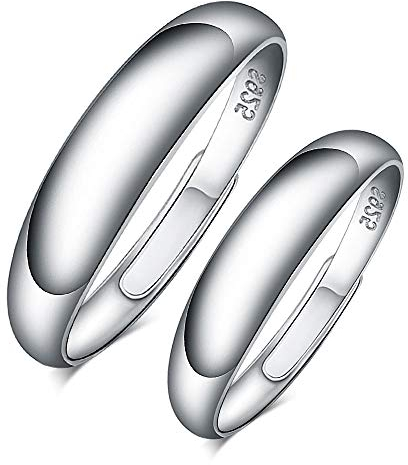Unendlich U Fashion 925 Sterling Silber mit Platin Klassik Liebe für Paar/Liebhaber Vestellbar Paar Ringe Partnerringe Verlobungsringe Trauringe Eheringe