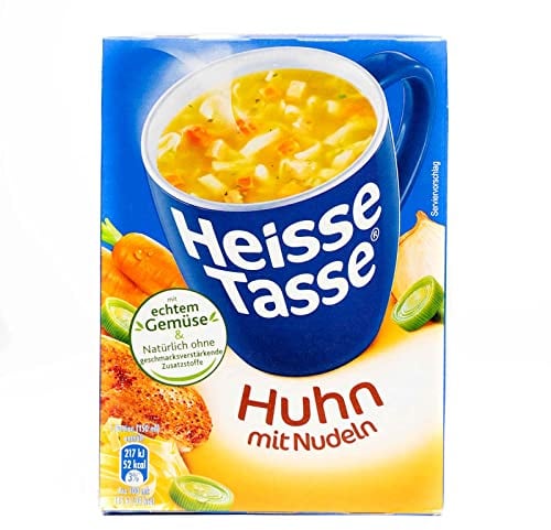 Heisse Tasse Huhn (12er Pack) - In nur 2 Minuten fertig – Einfach heißes Wasser hinzufügen – Der perfekte Suppen-Snack