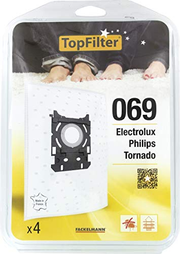 TopFilter Sacs aspirateur 4 pièces, non-tissé polypropylène, compatible avec Tornado, 30 x 26 x 0,1 cm, Blanc