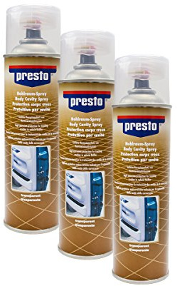 Presto 3X HOHLRAUM Schutz VERSIEGELUNG Karosserie STEITENTEIL TRANSPARENT 500ml