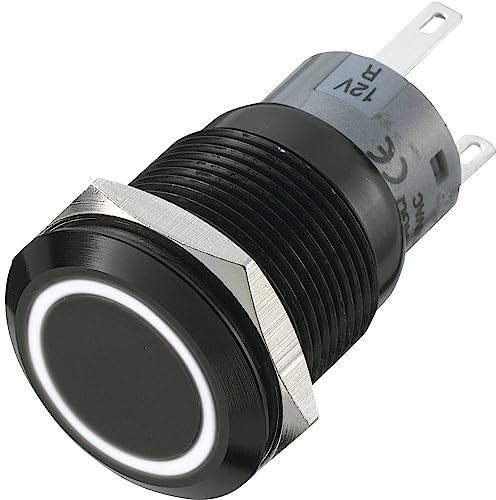 TRU COMPONENTS 702197 LAS1-AGQ-11E/W Vandalismusgeschützter Drucktaster 250 V/AC 5 A 1 x Aus/(Ein) tastend Weiß (Ø x L)