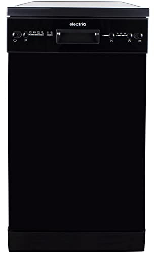 electriQ 10 Place Slimline Freestanding Dishwasher - Black