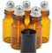 Lot De 24 Flacons De Verre Ambré Rechargeables Avec Roll-On Bouchons Noirs Pour Huiles Essentielles Parfums D'aromathérapie Baumes À Lèvres Brillants