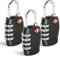 CFMOUR TSA Suitcase Locks - 1, 2, 3, 4, 5, 6 Pack 4-Dial Security Travel Combination Padlock for Suitcases Luggage Case Bag Code Lock - Black (Pack of 3)