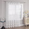 HongYa Stores Voile Gardine Schal Transparenter Vorhang mit Satinband Schlaufen H/B 100/300 cm Weiß