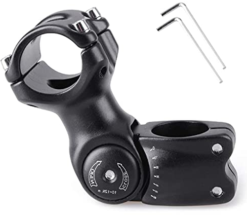 Azarxis Attacco Manubrio MTB 31.8 25.4 mm Adattatore Attacco Manubrio Bici da Corsa Rialzo Attacco Manubrio Prolunga Manubrio Bici MTB (01 Nero - 25,4 x 90 mm - 60° Regolabile)