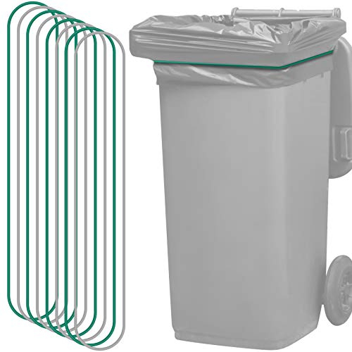 8 Pieces Trash Can Bag Bands Elastic Rubber Bands Kitchen Garbage Bag Bands Fits 95-96 Gallon Trash Cans, Quickly and Easily Secure Garbage Can Liner to Waste Basket