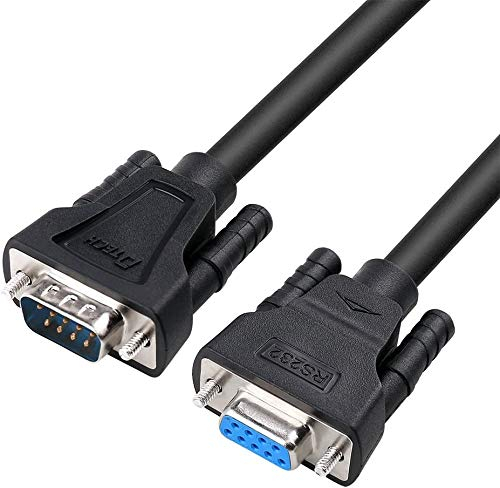 DTech 10ft Serial kabel Stecker zu Buchse RS232 Verlängerung 9 Pin gerade durch (3 m, schwarz)
