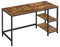 VASAGLE Tisch, Computertisch, Bürotisch, 140 x 60 x 76 cm, moderner Stil, für Arbeitszimmer, Schlafzimmer, Wohnzimmer, vintagebraun-schwarz LWD55X