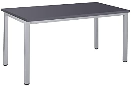 Bürotisch Schreibtisch Besprechungstisch graues Tischgestell quadratische Beine | PC-Tisch Arbeitstisch Konferenztisch Computertisch Homeoffice-Tisch Businesstisch Anthrazit, 120 x 60 x 77,5 cm