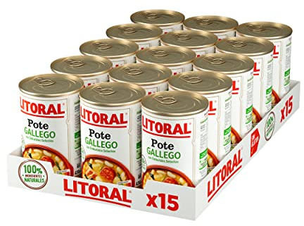 Litoral Pote Gallego - Plato Preparado Sin Gluten Pack de 15x430g Total: 6.45kg