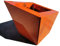 InterLock Pot de Fleurs en Aluminium-Composite, Couleur (Orange Brillant), Pan coupé évasé, Dimensions au Sol 20x20 cm Hauteur 30-25-20 cm Fabrication française by