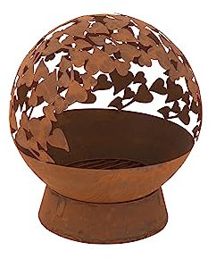 Jolipa Braséro Boule en Acier corten H 56 cm