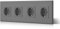 BSEED Schuko Steckdose Glas 4 Fach Kristallglas Platte Steckdose Verlängerungssteckdosen 299mm 16Amp AC Power 240V Wandsteckdose Grau