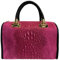 Modarno Damen Handtasche - Handtasche aus Wildleder mit Kokosdruck, fuchsia