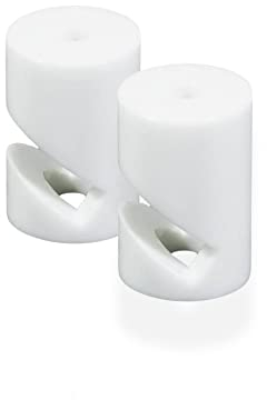 HALOTEC | Pack 2 Soporte Descentralizador Blanco | Lámparas de pared o techo | Fijación Segura Gancho en V | Para fijar Cable diametro hasta 8mm | Instalación Fácil Incluye tornillos y tacos