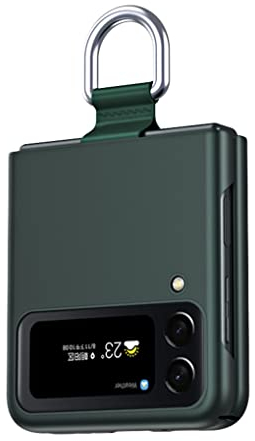 SEAHAI Case for Samsung Galaxy Z Flip 4 5G (Z Flip4 5G), Ultra Thin Premium PC Matte Finish Anti-Scratch Cover, Silky Touch Feeling Phone Case with Ribbon and 360 Degree Ring - Green