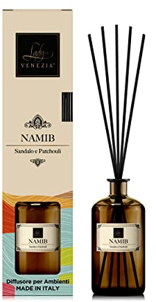 Lady Venezia - Profumatore per Ambienti - Diffusore Profumo Ambiente - Profumatore per Ambienti Bastoncini - Profumo Ambiente Fragranza Sandalo e Patchouli - Formato 500ml