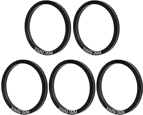 Yundxi 5 Stück Fahrrad Unterlegscheiben Set für Rennrad Tretlager, Schwungradnabenscheiben (Durchm. 30mm Dicke 3mm, Schwarz)