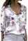 Bluse Damen Langarm Bluse Hemd Elegant Einfarbig Hemdbluse Chiffon Lose Oberteile V-Ausschnitt T-Shirt Tops Langarmshirts
