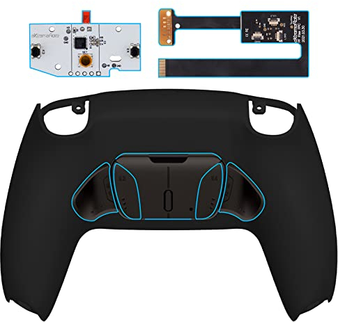 eXtremeRate RISE4 Remap Kit Programmable pour ps5 Manette BDM-010&020, Coque Arrière Redessinée avec 4 Palette Métal pour ps5 Manette, Palette Métallique (RMB) Version, Noir Pur