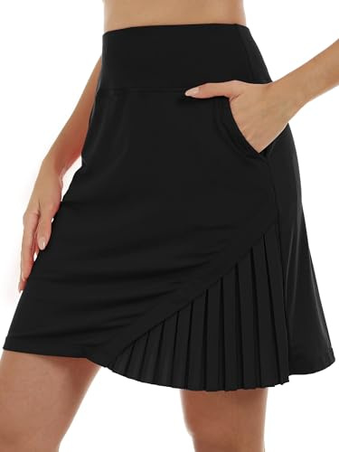 MoFiz Damen Tennisrock Sportlicher mit Shorts Taschen Sommer SkirtRock mit Tunnelzug