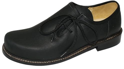 Trachtenschuhe Herren Haferlschuhe Trachten-Schuhe Leder braun schwarz Ledersohle Schnürschuhe Tanzschuhe Lederschuhe Glatte Sohle für Tänzer Plattler zur Lederhose zum Tanzen