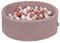 KiddyMoon Piscine À Balles pour Bébé Rond 90X30cm/200 Balles 7Cm Fosses À Boules Jouet Enfant, Béruée: Beige Pastel/Saumon/Blanc