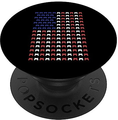 Gaming usa flag video games stuff for boys gamer mens PopSockets Swappable PopGrip