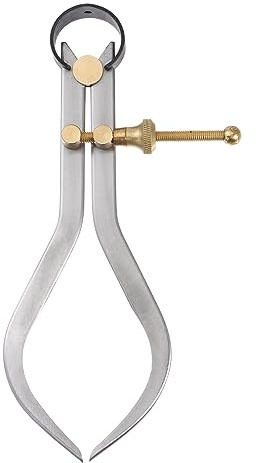 sourcing map Feder Gelenktaster 6 / 150mm Stahl Feder Draußen Meßschieber mit Messing Drehpunkt für Holz Drehbank Arbeit
