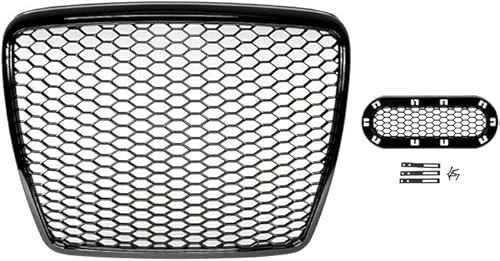 BUGX Auto Front Kühlergrille für Audi A6 C6 4F 2008-2011, Dauerhaft Auto Frontstoßstange Radiator Kühlergrille Mittelnetz Grilles Renngrill, Styling Zubehör