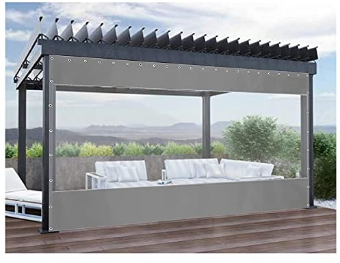 PHLEPS Outdoor Pergola Vorhänge Transparent Kälteschutz Wasserdichte Plane Terrasse Windschutzscheibe PVC 0,5 mm Für Garten, Pavillon, Balkon (Farbe: Transparent, Größe: 2,4 x 7 m)