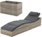 Juskys sdraio pieghevole Lamia – Da giardino, balcone, esterno – Polyrattan con cuscino e poggiatesta regolabile – Caricabile fino a 160 kg – Grigio