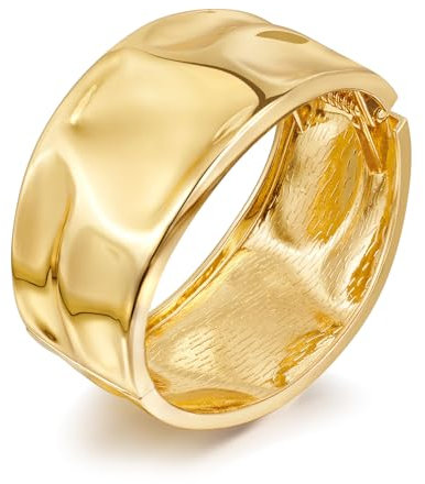 LILIE&WHITE Gold Smooth Bangle Bracelet For Women- Hypoallergenic, Non-Fading Jewelry - Elegant and Sleek Accessory for Women, Gift for Special Occasions