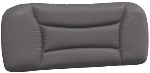 vidaXL Kopfteil Kissen Hvar, Kopfteilkissen mit Reißverschluss, Rückenkissen mit Rückenlehne, Kopfkissen Lesekissen, Grau 100cm Kunstleder