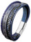 Mochity Bracelet Cuir Homme, Bracelet Perle Homme, Noir bleu Marron Bracelets Pour Hommes, Avec Boîte Cadeau (J)
