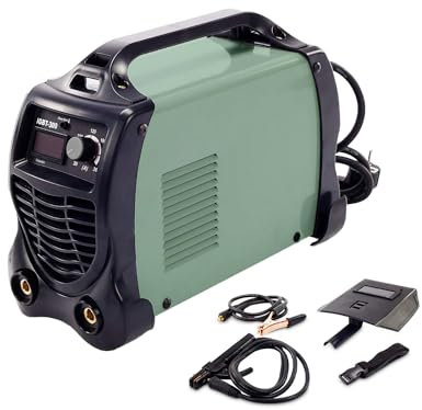 Set Saldatrice MMA Inverter con Accessori, Ideale per Rutili, Basici, Inox, Ghisa - Stabile a Variazioni di Tensione, Per Elettrodi 1.6-4.0mm, Lunghezza Cavi 3m