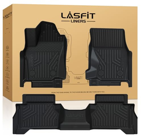 LASFIT Floor Mats for Toyota Tacoma 2024 2025 2026 Double Cab Auto Tran (Not fit Hybrid) All Weather Floor Liner for Tacoma TRD/SR/SR5/limited TPE Custom Fit Car Mats Front&Rear 2 Row Mats