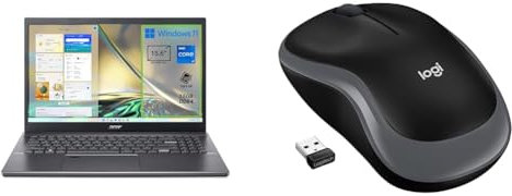 Acer Aspire 5 A515-57-701Q PC Portatile, Notebook, Processore Intel Core i7-12650H, RAM 16 GB DDR4 & Logitech M185 Mouse Wireless, 2,4 GHz con Mini Ricevitore USB, Durata Batteria di 12 Mesi