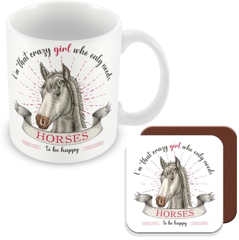 MUGGZ Horse Rider Mug & Coaster – Gift for Equestrians - Giftset - Made in The UK
