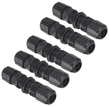 sourcing map Waterproof RJ45 Coupler, Dual Head Shielded Female to Female IP67 Ethernet Outdoor LAN Cable Connector for Cat5e/Cat5, Pack of 5