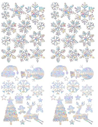EHDWXVZM 56 Adesivi Decorativi Natalizi, Decorazioni per Finestre, Adesivi Decorativi Autoadesivi, Decorazioni Invernali, Decorazioni per La Casa