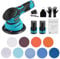 Ankishi 12V Car Polisher Buffer with 2*2000mAh Battery, Polishing Machine with 2800-5500 RPM, 150MM Cordless Car Polisher Machine Kit, 8 Variable Speed for Car Care Furniture Polishing Sanding