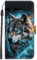 Xkladz Coque pour Samsung Galaxy A16 5G/4G Protection Pochette Housse Motif PU Étui en Cuir Portefeuille Flip Case Magnétique Etui à Rabat Antichoc Fente Carte Support Cover, Loup Fantôme
