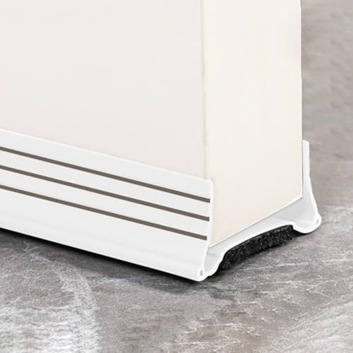 Volminex Burlete Puerta Entrada PVC, Burlete Puerta Exterior Autoadhesivo, Burlete Bajo Puerta Antipolvo, Tira de Sellado para Aislamiento Acústico Prueba de Viento y Agua (Blanco, Anchura 5,5-8 cm)